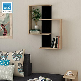 Mua Kệ Sách Treo Tường Màu Đen Phối Màu Gỗ Sồi Thornel SIB DECOR (Không gồm đồ trang trí trên kệ)