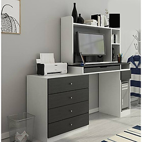 Bàn làm việc kèm kệ sách nhỏ và chân ngăn tủ 160x45x150cm (BH-11)