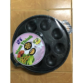 Mua Khuôn bánh khọt gang trắng và chống dính có nắp 8 10 12 lổ khuôn bánh căn