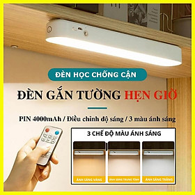 Hình ảnh Đèn Học Led Chống Cận Có Điều Khiển Từ Xa Tích Điện 3 Chế Độ Sáng, Đèn Đọc Sách Cảm Ứng Gắn Phòng Ngủ Bàn Trang Điểm