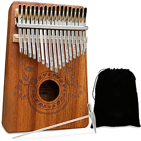 Mua Đàn Kalimba 17 phím gỗ gụ kèm sách hướng dẫn   sách nhạc 25 bài  phụ kiện búa điều chỉnh  giấy dán  túi -Nhạc cụ cá nhân cầm tay cho trẻ em và người lớn  người mới bắt đầu đến chuyên nghiệp - Màu sắc: Nâu nhạt