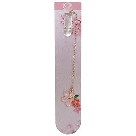 Nơi bán Bookmark Kẹp Sách Kim Loại Phối Charm Hình Hoa Sakura - Mẫu 2 - Giá Từ -1đ