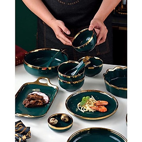 Mua bộ chén bát 34 món xanh cổ vịt cao cấp