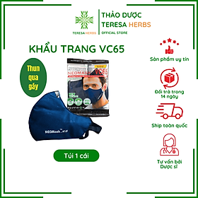 Combo 10 Mặt Nạ - Khẩu trang than hoạt tính NeoVision NeoMask VC65 đạt chuẩn N95(Thun Qua Tai) - Chống bụi siêu mịn PM2.5, lọc khuẩn BFE 95% (Được cấp bởi Nelson Lab), kháng khuẩn, chống giọt bắn có thể giặt tái sử dụng nhiều lần - Xanh đậm