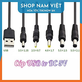 Mua Dây Cáp Chuyển USB 5V to DC Jack 5.5 / 4.0 / 3.5 / 2.5mm Cho Quạt Sạc  Đèn Sạc  Đèn LED - Hàng Chính Hãng NAVIVU