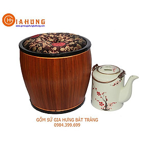 Mua Ấm tích vẽ hoa đào + Bao ủ ấm