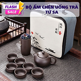 Mua Bộ Bình Ấm Pha Trà Tử Sa  Bộ Ấm Chén  Bộ Bình Trà Gốm Sứ 12 Món Kèm Túi Đựng Xách Tay Dùng Làm Quà Tặng  Du Lịch