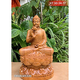 Mua Tượng phật thích ca liên hoa bằng gỗ bách xanh thơm nức kt cao 30×14×17cm
