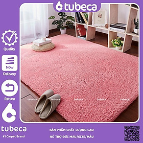 Mua Thảm Lông Cừu Trải Sàn Phòng Khách | Màu Hồng | Thảm Cao Cấp | Dày Dặn | Cực Êm | Size 2m x 1m6 | TUBECA
