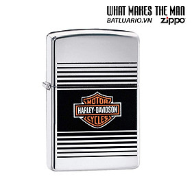 Bật Lửa Zippo 49064 – Zippo Harley-Davidson Striped With Bar & Shield