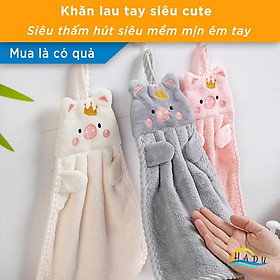 Mua Khăn Lau Tay Nhà Bếp Treo Tường Siêu Thấm Dễ Thương Có Móc Treo Cao Cấp HADU