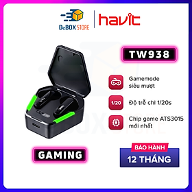 Mua Tai Nghe Bluetooth Gaming True Wireless HAVIT TW938 Bass Chất Game Mượt  Chip ATS3015 Giảm Độ Trễ 50ms - Hàng Chính Hãng