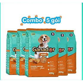 [Siêu Sale] COMBO 5 gói thức ăn cho chó trưởng thành Ganador vị gà nướng - Adult Roasted Chicken Flavor gói 400g