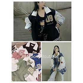 Áo Bomber Nhung Tăm 09 Tay Phối Màu Cổ Polo Cúc Bấm 4 Màu Siêu Xinh