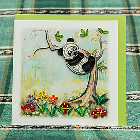 Thiệp Giấy Xoắn Động Vật - Gấu Trúc - NCC-A1506