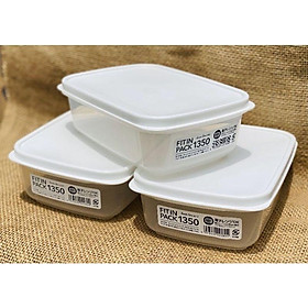 Combo 3 hộp nhựa đựng thực phẩm nắp dẻo 1350ml Nhật