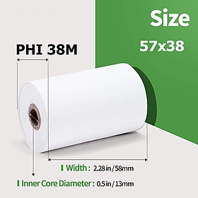 Thùng 50 cuộn giấy in nhiệt in bill Khổ giấy 57mm x φ38_  Hàng Chính Hãng
