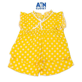 Bộ quần áo ngắn bé gái họa tiết Bi vàng rũ - AICDBGLEP7IV - AIN Closet