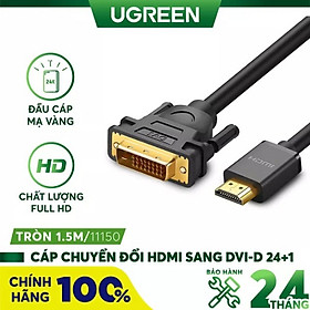 Cáp chuyển đổi HDMI sang DVI dài 1m, 1,5m, 2m, 3m, 5m Ugreen cao cấp hàng chính hãng