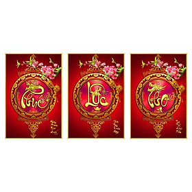 Mua Tranh Phúc Lộc Thọ HD Trang trí Tết PLT-hoadao PP kim sa dán tường