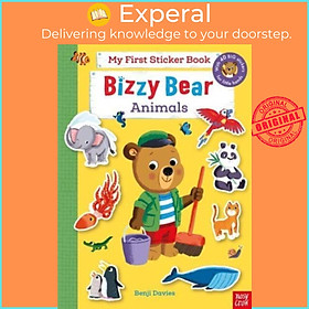 Sách - Bizzy Bear: My First Sticker Book Animals by Benji Davies (UK edition, paperback)