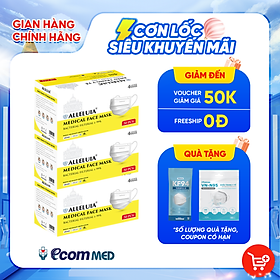 Combo 3 hộp Khẩu Trang y tế Alleluia 4 Lớp Kháng Khuẩn 99% (hộp 50 cái)