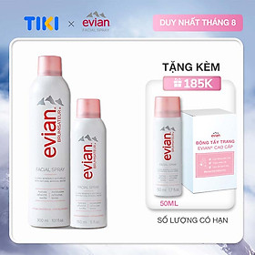 Combo 2 xịt khoáng cấp ẩm và làm dịu da Evian 300ml + 150ml