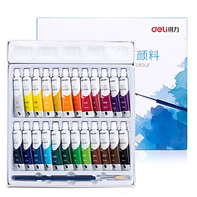 Hộp Màu Nước Vẽ Tranh Deli Cho Người Mới Bắt Đầu (24 Màu) (5ml)