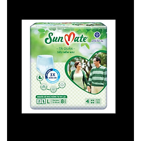 Combo 6 Gói Tã quần Sunmate L8 Siêu Mềm Mại - Tã Quần Người Lớn - Date luôn mới