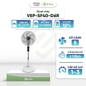 Mua  Hàng chính hãng  Quạt đứng VEP-SF40-D6R - Hẹn giờ 9 tiếng - 3 cấp độ gió linh hoạt