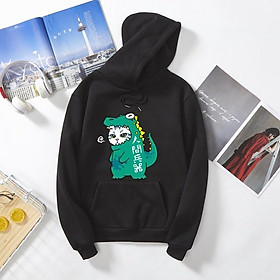 Áo Hoodie Tay Dài Lót Nhung Dày Dặn In Hình Khủng Long Dành Cho Cặp Đôi