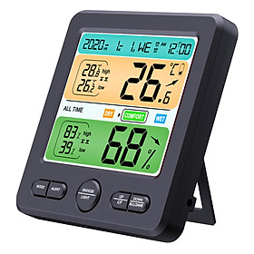 Máy đo nhiệt độ và độ ẩm kỹ thuật số dùng trong nhà-Màu đen
