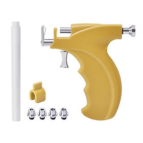 Ear Piercing Tool Kit Stainless Steel Ears Piercer Machine Home Use Yellow
