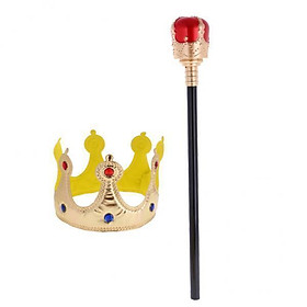 2-10pack Royal Crown & Scepter Kids King Queen Costume Accessories Party Fancy