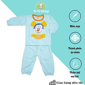 Set áo quần trẻ em sơ sinh HÀNG SẴN thêu chuột mickey - 5 màu - dành cho trẻ 3 - 9kg - cotton 100
