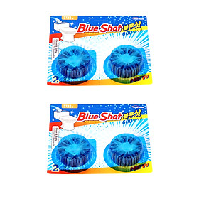 HÀNG CAO CẤP - Dùng lâu tan, nước màu xanh đẹp. Bộ 2 Vỉ (4 viên) vệ sinh, khử mùi tự động làm sạch bồn cầu Hàn Quốc BlueShot - 1 viên dùng được cả tháng