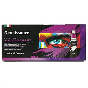 Bộ Màu Vẽ Renaissance Acrylic 12ml (12 Màu)