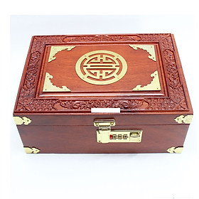 Mua Hộp đựng tiền tiết kiệm bằng gỗ  đựng trang sức  con dấu có khóa số