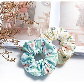 Combo 2 Cột Tóc Scrunchies Hoa Nhỏ Xinh Xinh