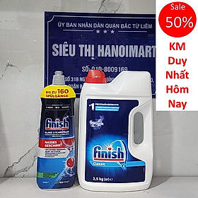 Combo nước làm bóng bát finish 800ml + Bột rửa bát finish 2.5kg dùng cho máy rửa bát