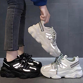 Giày nữ đẹp, giày thể thao sneakers,Độn Đế 5cm, tăng chiều cao màu Be,Xanh & Đen, mẫu hot trend 2021