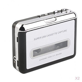 2x Portable USB Cassette Converter Tape to MP3  and
