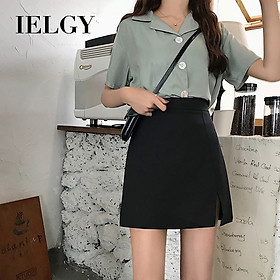 Chân Váy Chữ A Lưng Cao Xẻ Tà Thời Trang Cho Nữ