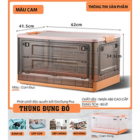 Mua Thùng Đựng Đồ Gấp Gọn 80L Cực Lớn Để Quần Áo  Đồ Dùng Gọn Gàng (Có Bánh Xe  Có Nắp  Ngăn Cửa) VIMORA