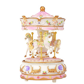 Hộp Âm Nhạc Đèn LED Đầy Màu Sắc Mini Carousel Clockwork Làm Quà Tặng Giáng Sinh Cho Bạn Gái/Trẻ Em