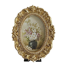 Luxury Photo Frame Picture Holder Arts Decorative Desktop Wall Hanging Baroque Oval Ornament Rectangle for Wedding Party Decor Collectible