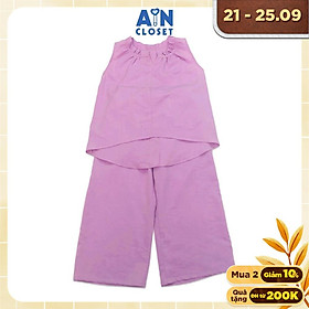 Bộ quần áo lửng cho mẹ Tím Lavender đũi xước - AICDMEQ5RT5K - AIN Closet