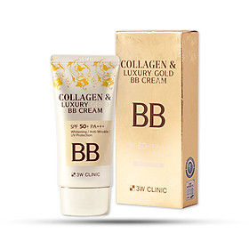 Kem nền trang điểm 3 trong 1 3W Clinic Collagen & Luxury Gold BB Cream SPF50+ PA+++ 50ml