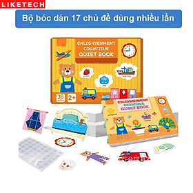 Đồ chơi bóc dán thông minh cho bé, Giáo dục toàn diện học liệu bóc dán thông minh 17 chủ đề đa dạng dùng nhiều lần