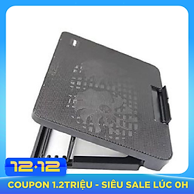 Đế Tản Nhiệt Laptop 2 Fan Có Led - Quạt Tản Nhiệt Laptop Thay Đổi Độ Dốc (Màu Đen)